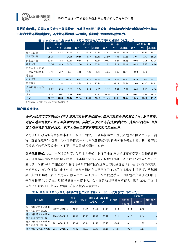 中诚信：2023年度徐州市新盛投资控股集团有限公司信用评级报告_第9页
