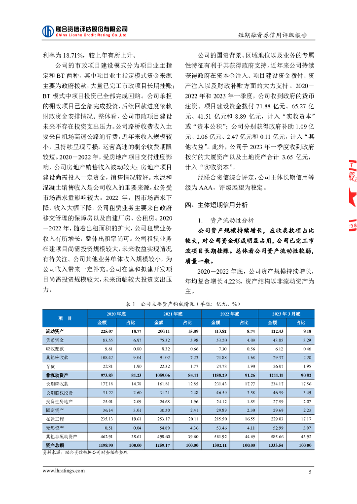 联合资信：南宁城市建设投资集团有限责任公司2024年度第二期短期融资券信用评级报告_第6页