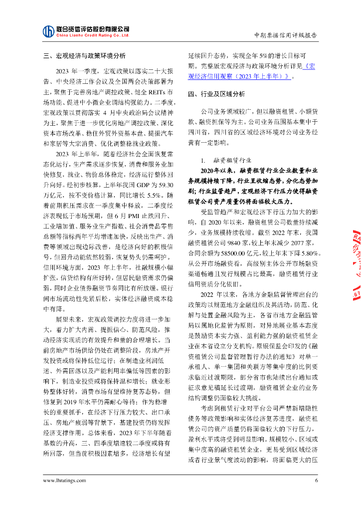联合资信：四川能投金鼎产融控股集团有限公司2023年度第二期中期票据信用评级报告_第7页