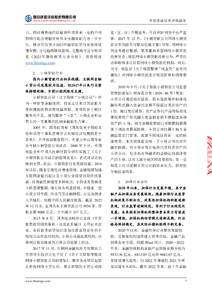 联合资信：四川能投金鼎产融控股集团有限公司2023年度第二期中期票据信用评级报告_第8页