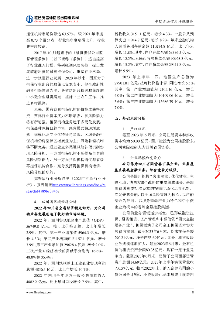 联合资信：四川能投金鼎产融控股集团有限公司2023年度第二期中期票据信用评级报告_第9页
