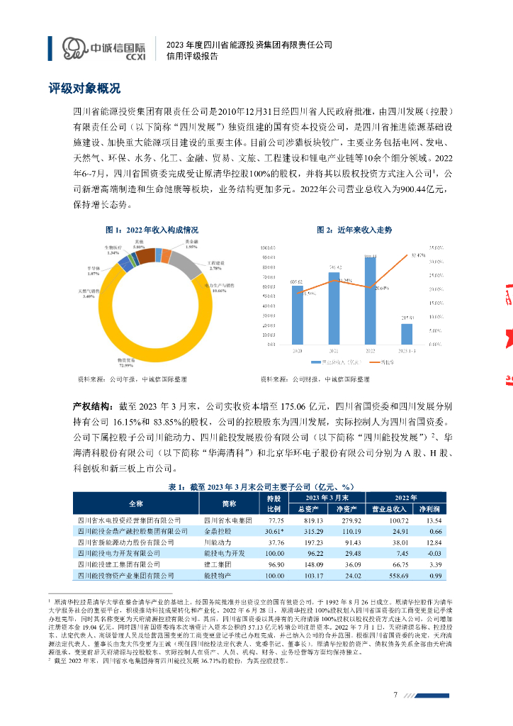 中诚信：四川省能源投资集团有限责任公司2023年度信用评级报告_第7页
