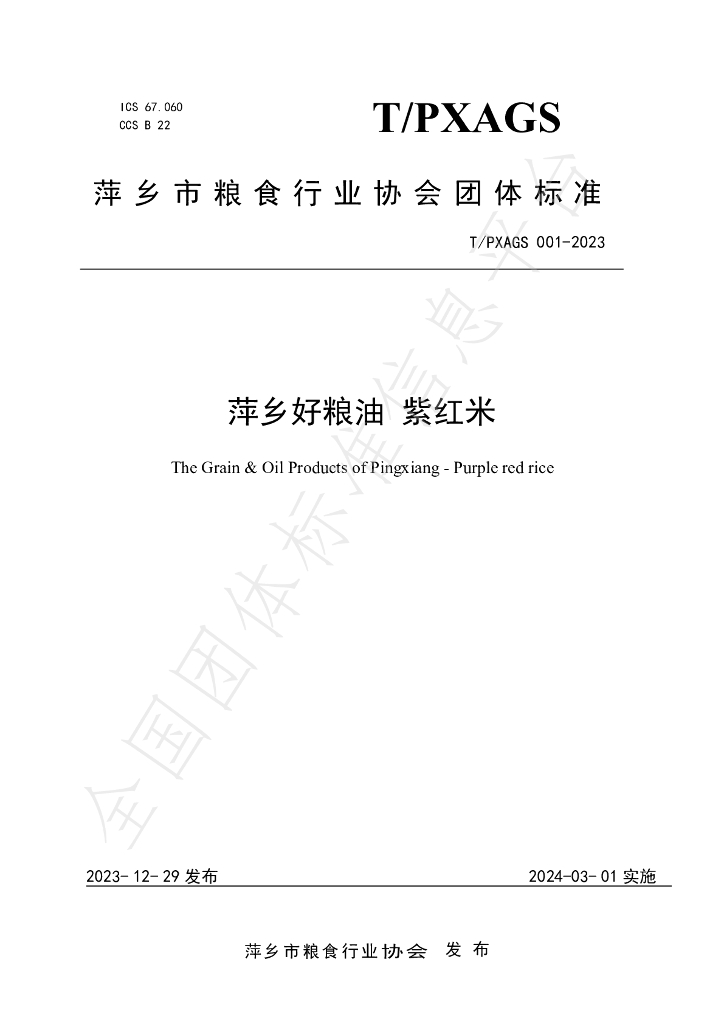 T/PXAGS 001-2023 标准预览