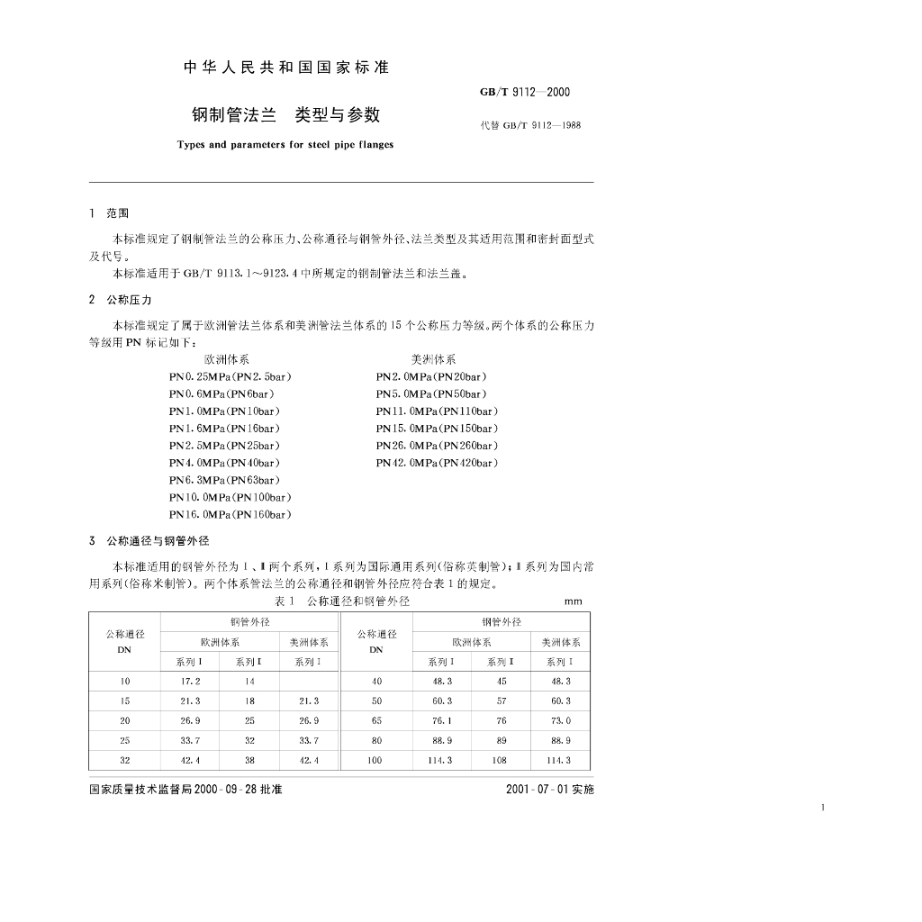 GB/T 9112-2000 标准预览