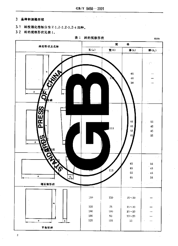 GB/T 8488-2001 标准预览