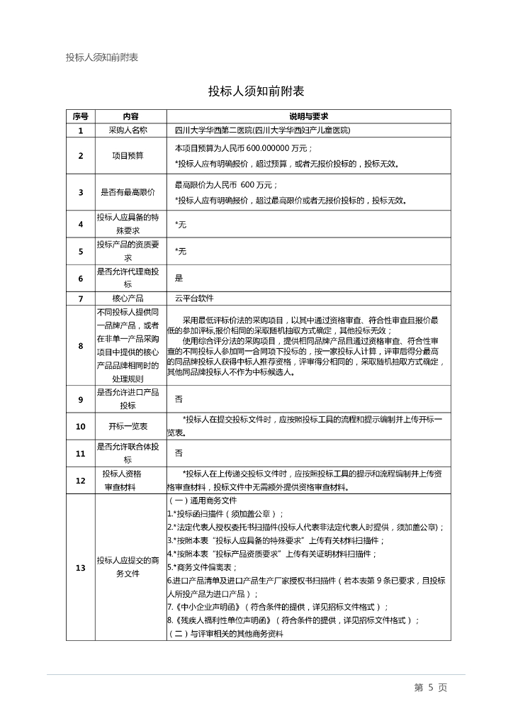 四川大学华西第二医院（四川大学华西妇产儿童医院）：《私有云平台建设采购项目》招标公告_第7页