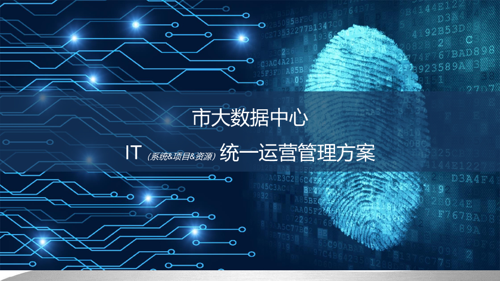市大数据中心IT（系统&项目&资源）统一运营管理解决方案