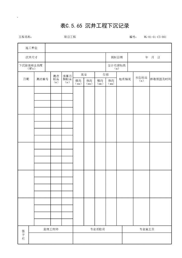 贵州省城市桥梁工程施工记录表格14P_第10页