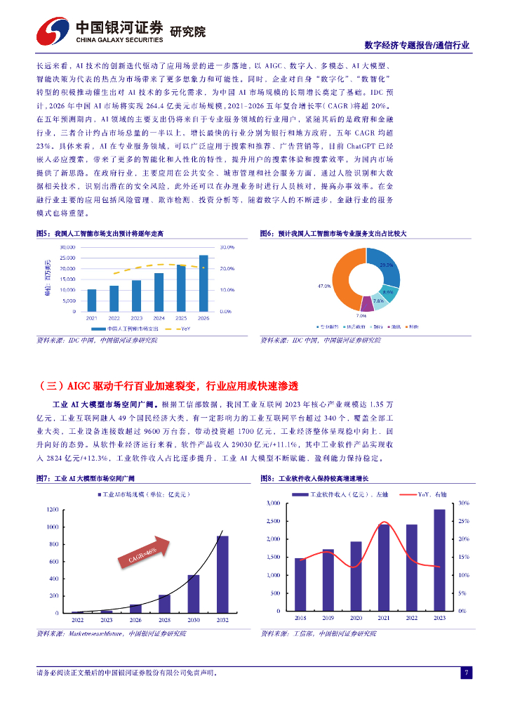 中国银河：通信数字经济专题报告：人工智能行业应用如火如荼，数字经济算力基建再接再砺_第7页