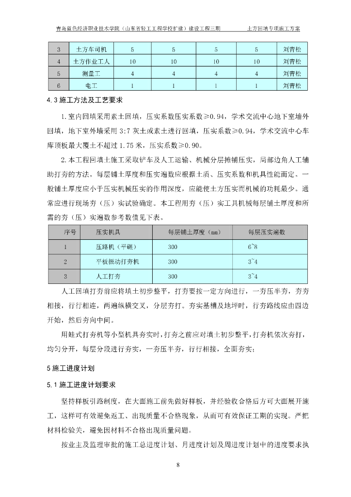 [青岛]​学校项目土方回填施工方案2019_第10页