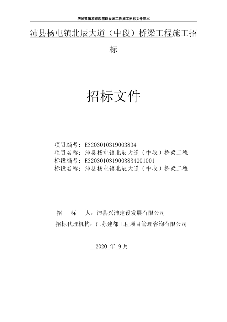 北辰大道中段桥梁工程施工招标文件88p