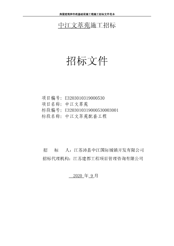 中江文萃苑配套工程招标文件94p