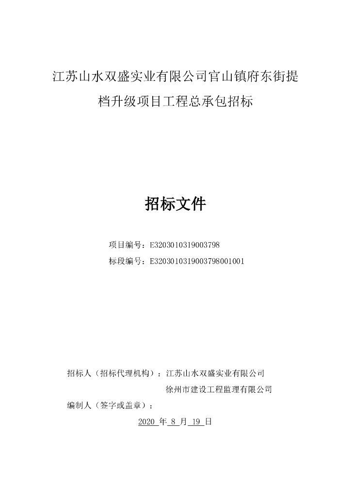 府东街提档升级项目工程总承包招标文件153p