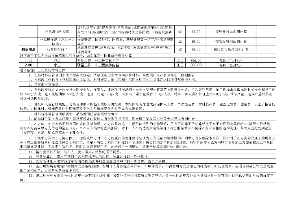 精装修工程瓦、木、油工劳务费用指导价_第9页