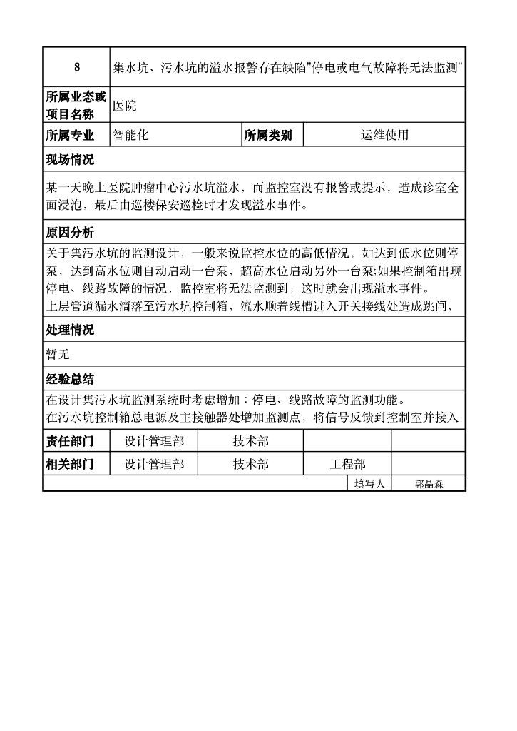 医院业态设计缺陷登记表_第9页
