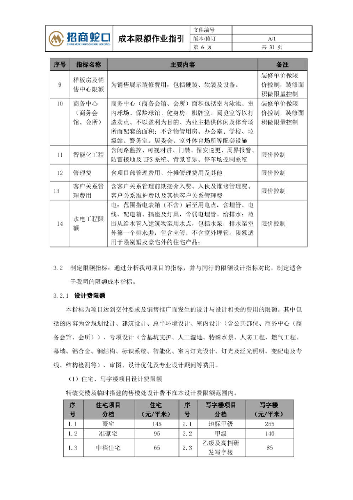 房企成本限额作业指引_第6页
