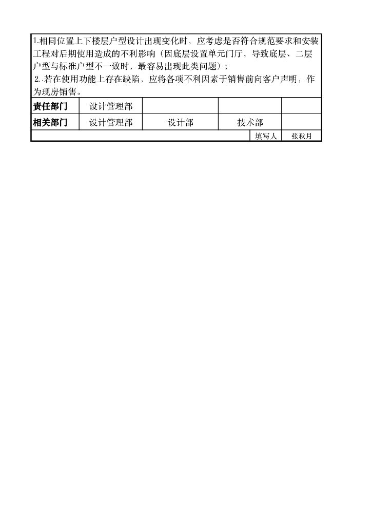 住宅业态设计缺陷登记表_第6页