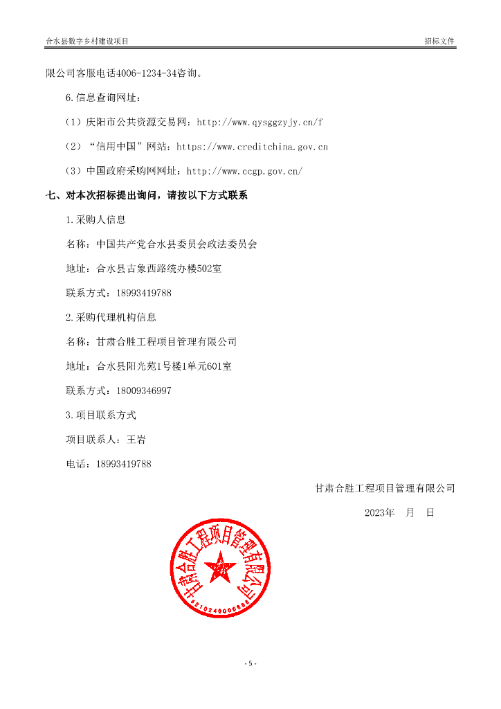 数字乡村-甘肃省庆阳市合水县数字乡村建设项目招标文件_第8页