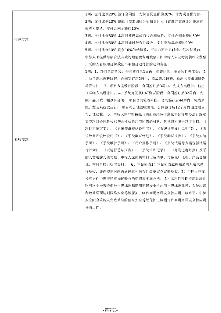 高明区农村综合性改革试点试验数字乡村综合服务平台招标文件_第7页