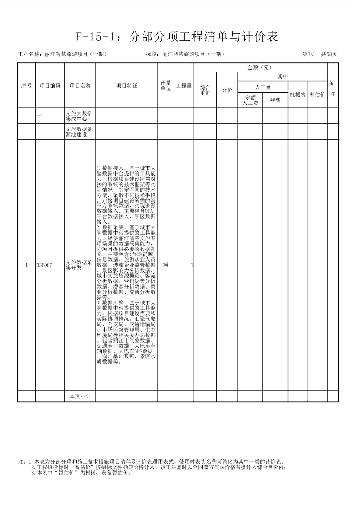 智慧旅游-云南省丽江市智慧旅游项目（一期）工程量清单招标文件_第8页