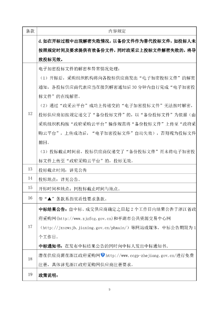平湖全域智治大脑县域节点购买服务项目招标文件_第9页