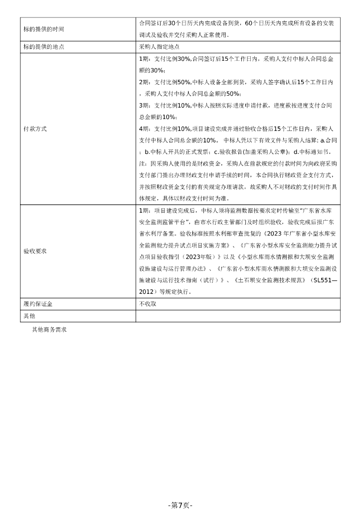 智慧水利-2023年湛江市小型水库安全监测能力提升试点项目招标文件_第7页