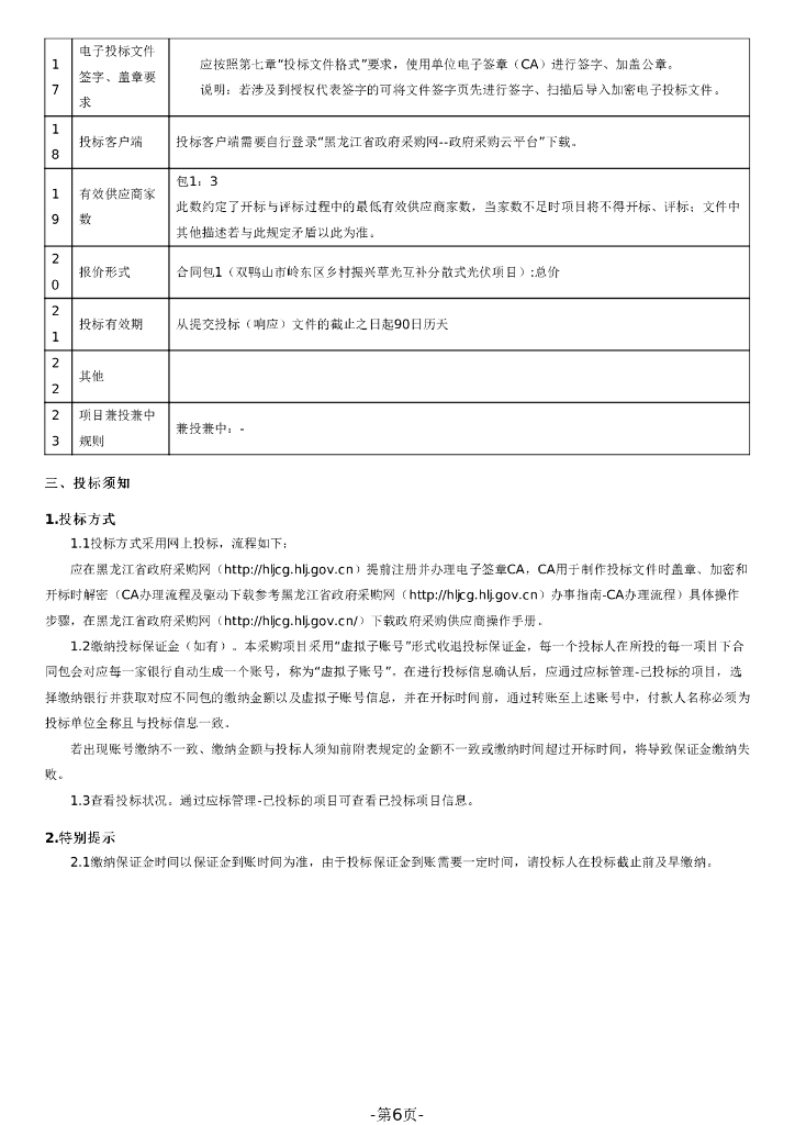 双鸭山市隆跃达工程项目管理有限公司公开招标文件_第6页