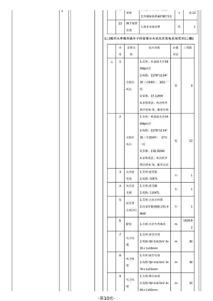 梅西水库梅西镇车子排村和车子排居委分布式光伏发电系统项目（二期）招标文件_第10页