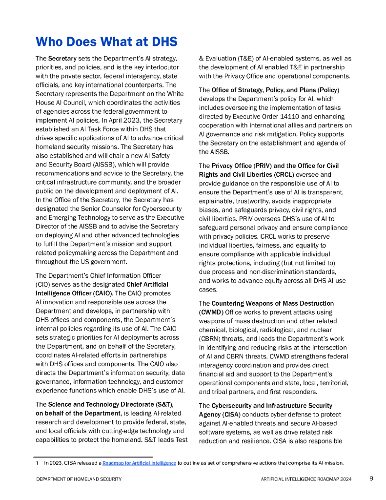 美国国土安全部：2024年人工智能路线图报告（英文版）_第8页