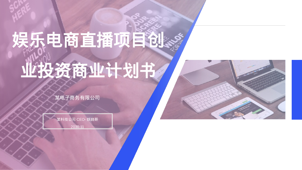 娱乐电商直播项目创业投资商业计划书