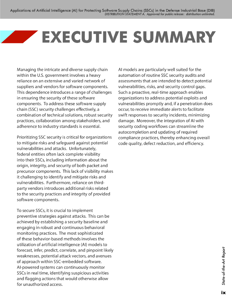 CSIAC：2024人工智能在保护美国国防工业基础软件供应链中的应用报告（英文版）_第9页