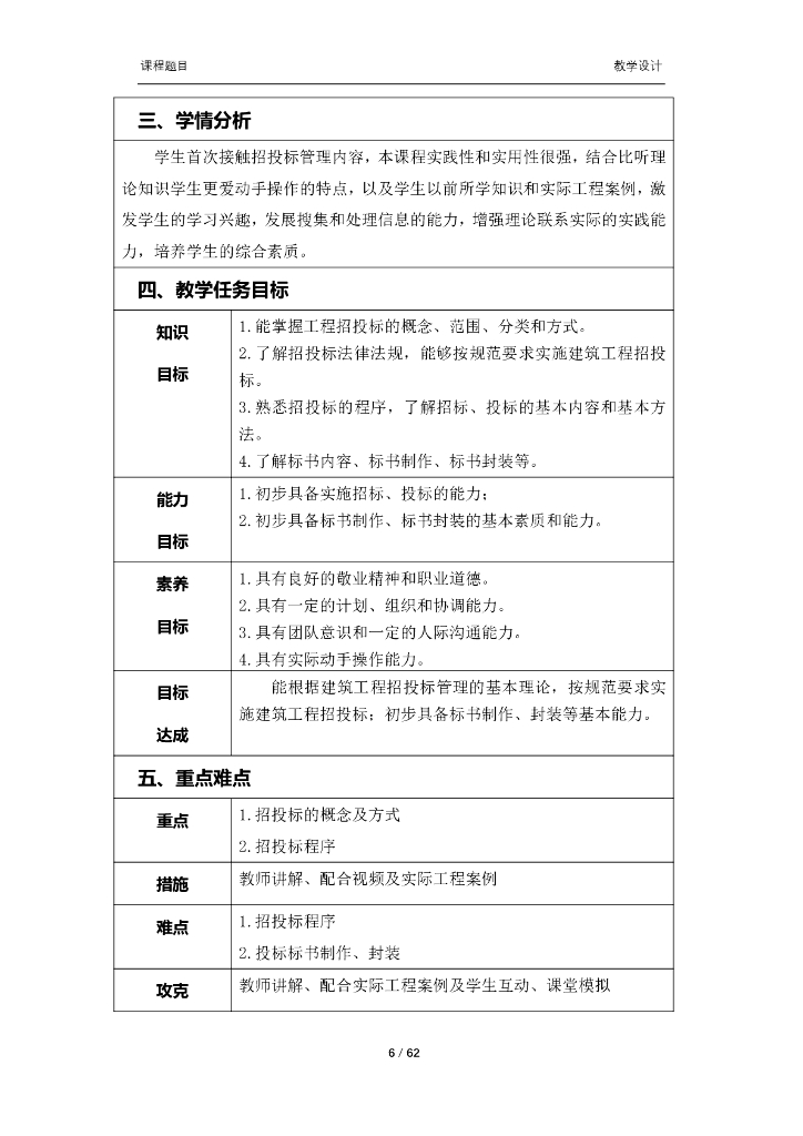 《建设工程项目管理》课程教学设计_第6页
