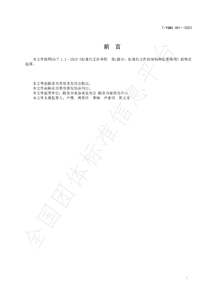 T/YQMX 001-2023 标准预览