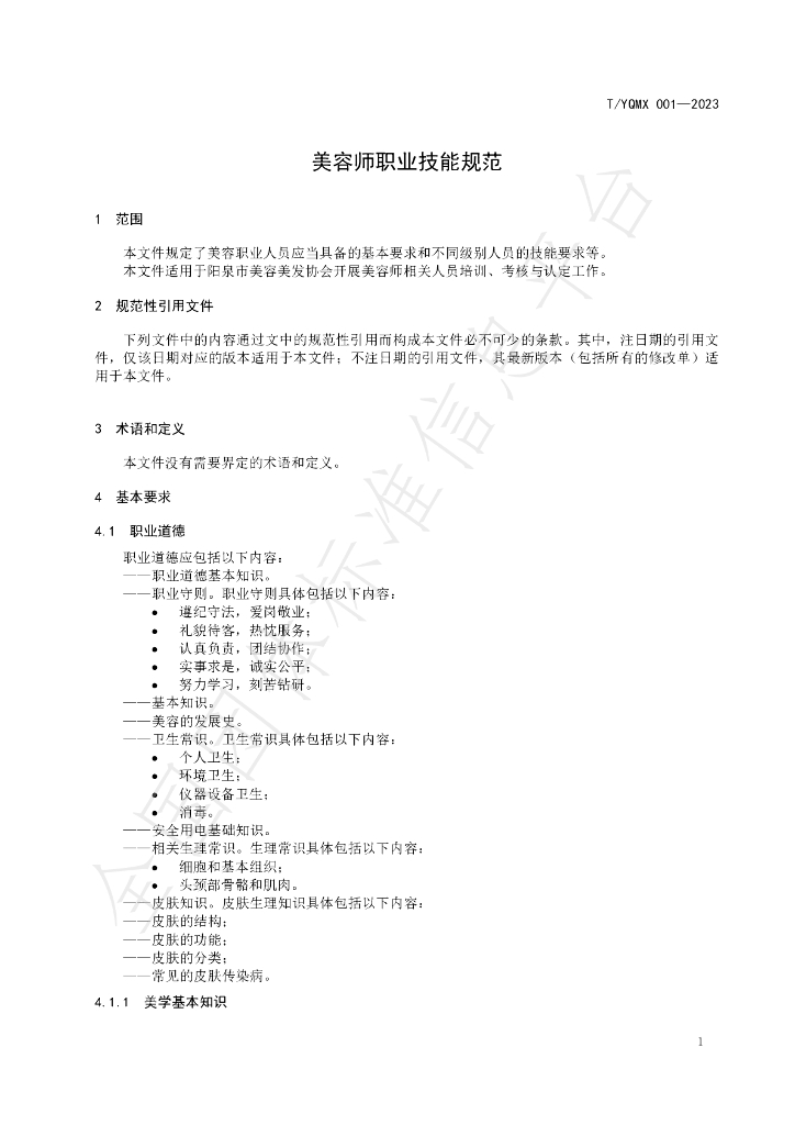 T/YQMX 001-2023 标准预览