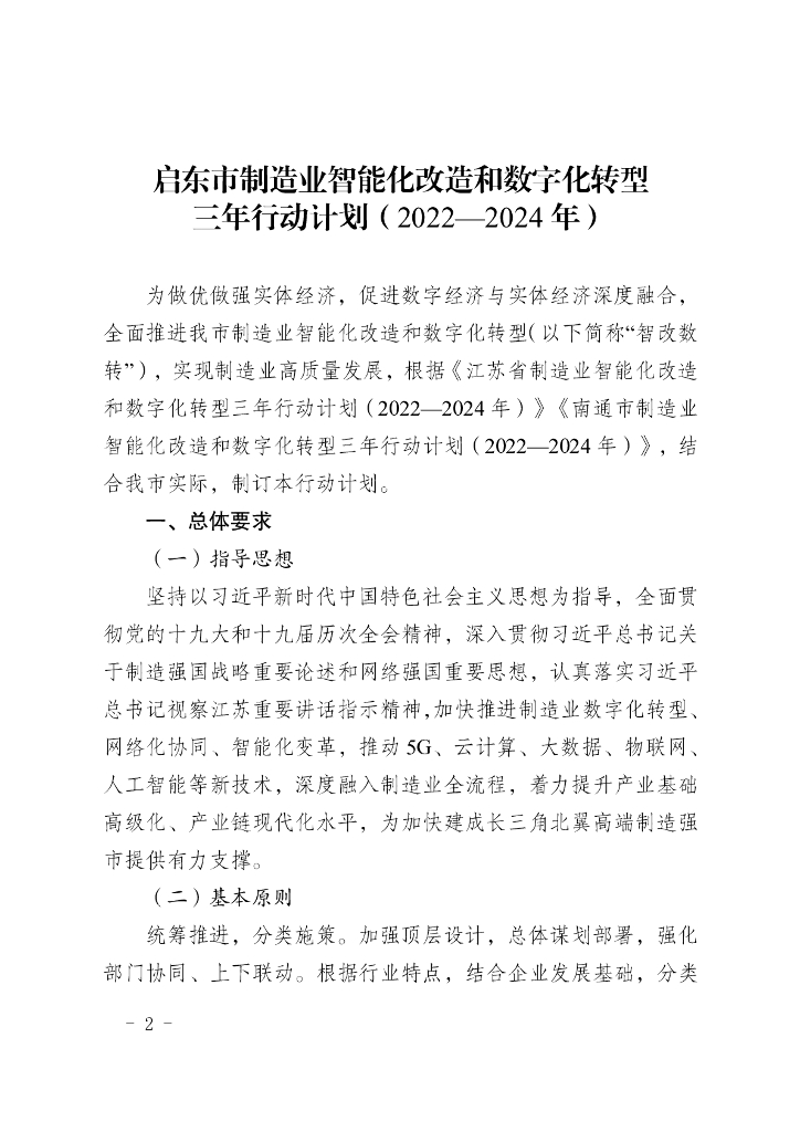 启东市制造业智能化改造和<em>数字化转型</em>三年行动计划（2022-2024年） 海报
