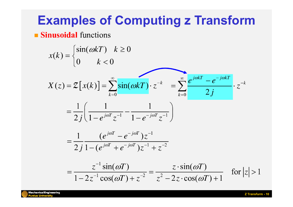 Purdue University：The z-Transform and Difference Equations_第10页