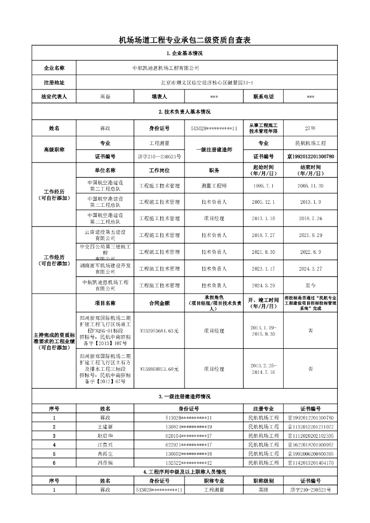 机场场道工程专业承包二级资质自查表_第6页
