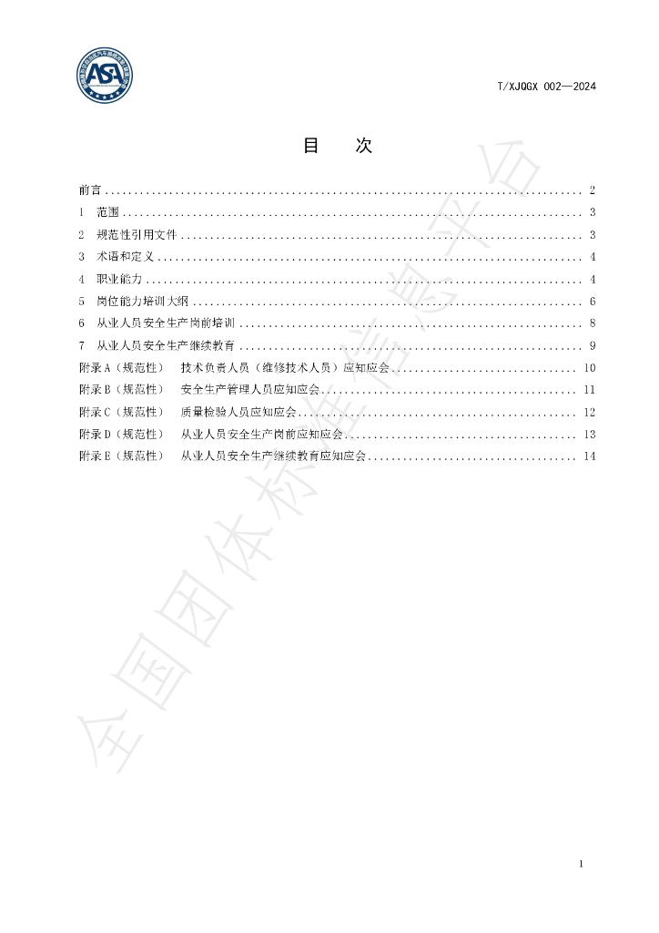 T/XJQGX 002-2024 标准预览