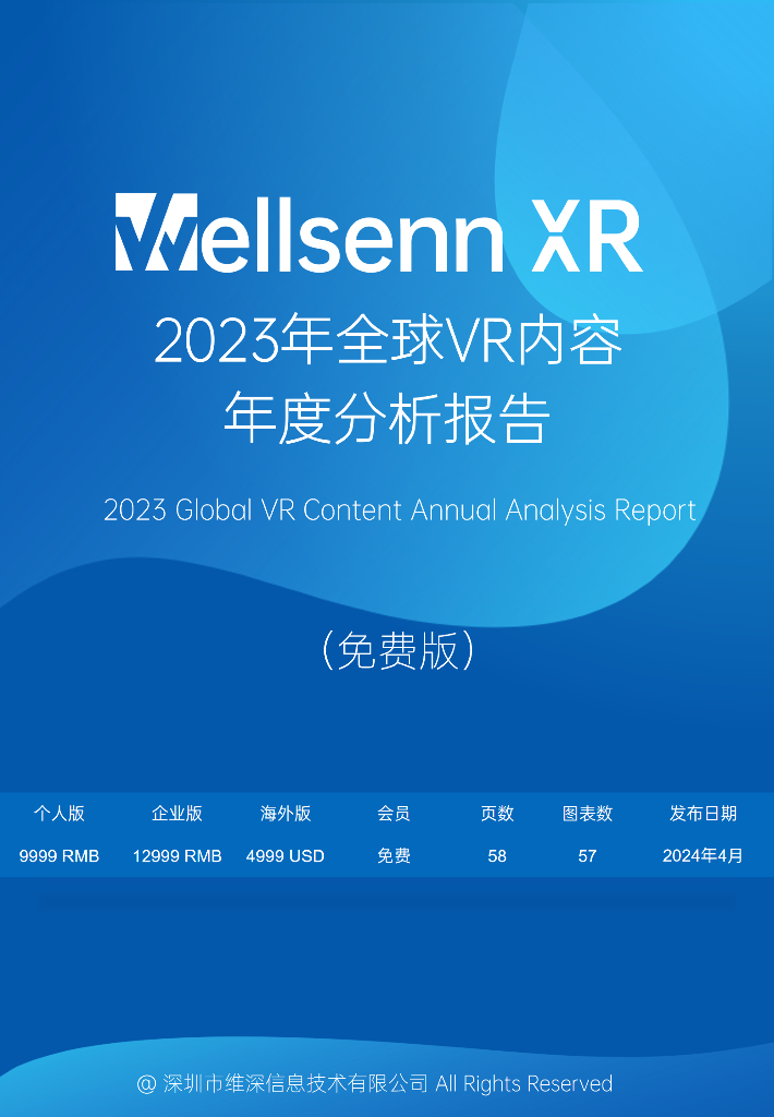 维深Wellsenn XR：2023年全球<em>VR</em>内容年度分析报告（摘要版） 海报