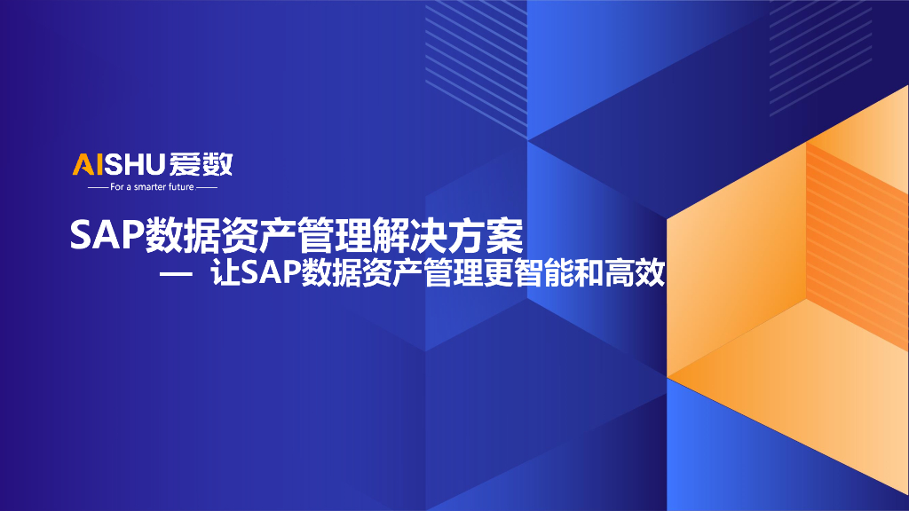 爱数：SAP数据资产管理解决方案