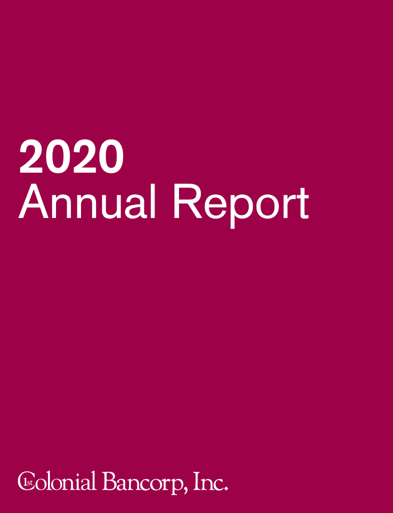1st Colonial Bancorp, Inc.（FCOB）2020财年年度报告（英文版）