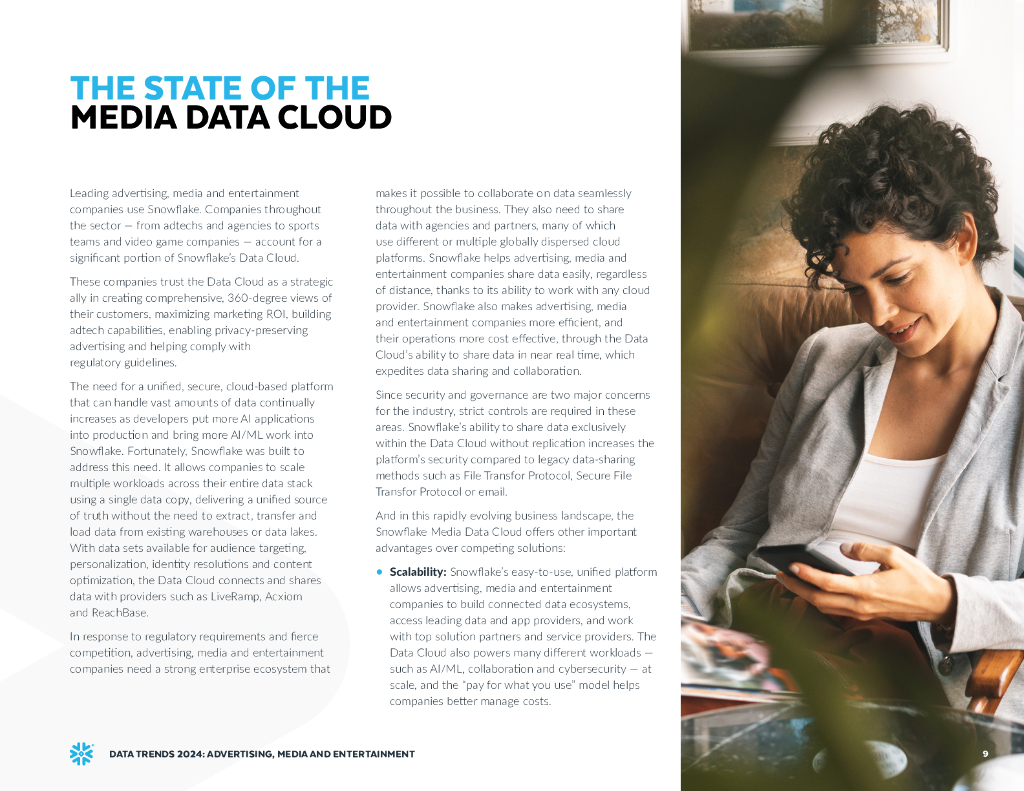 Snowflake：2024年数据和人工智能趋势报告：广告、媒体和娱乐（英文版）_第9页