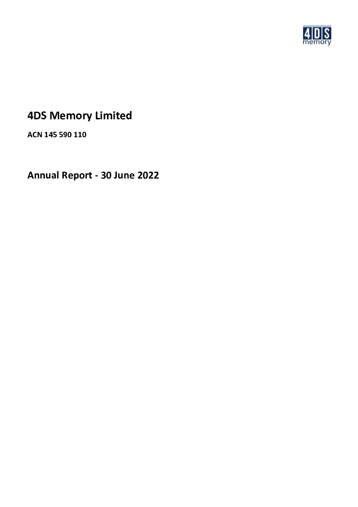 4DS Memory（4DS）2022财年年度报告（英文版）
