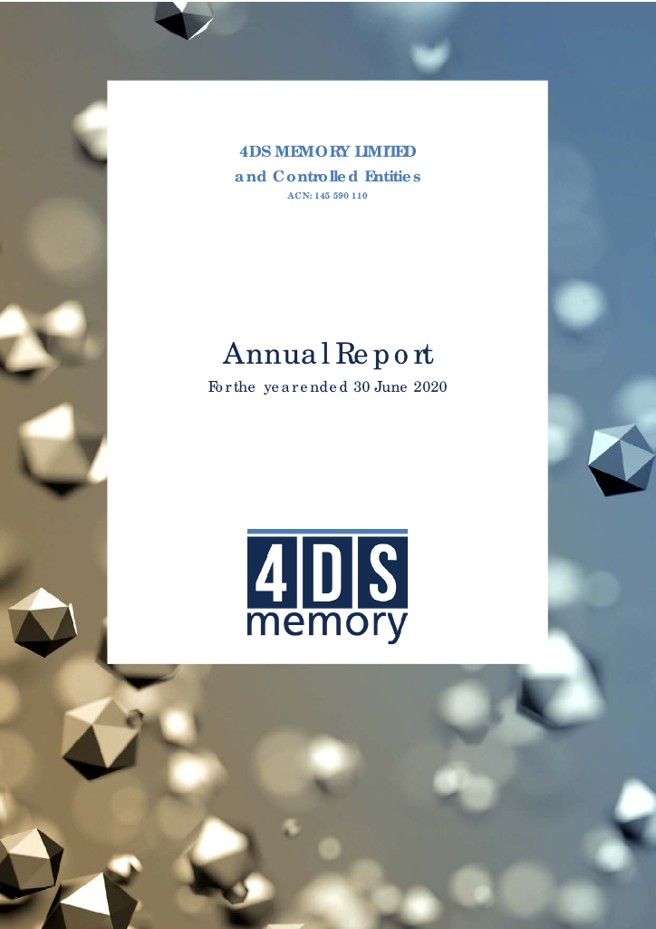 4DS Memory（4DS）2020财年年度报告（英文版）