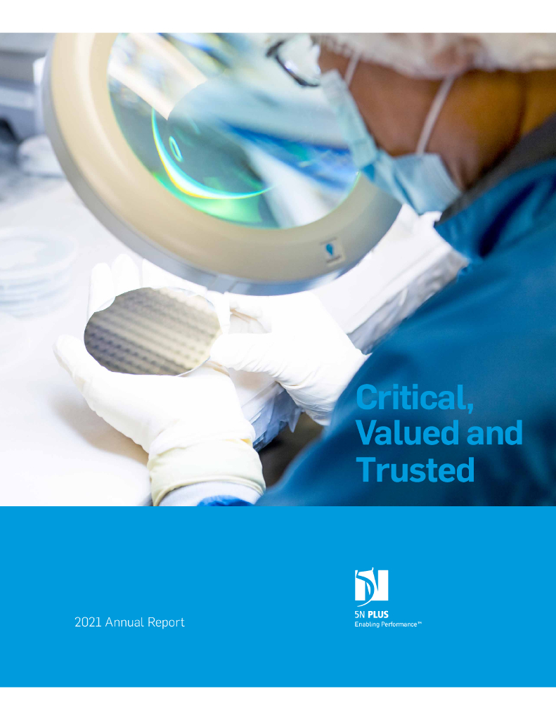 5N Plus Inc.（VNP）2021财年年度报告（英文版）