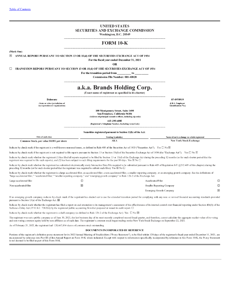 a.k.a. Brands（AKA）2021财年年度报告（英文版）