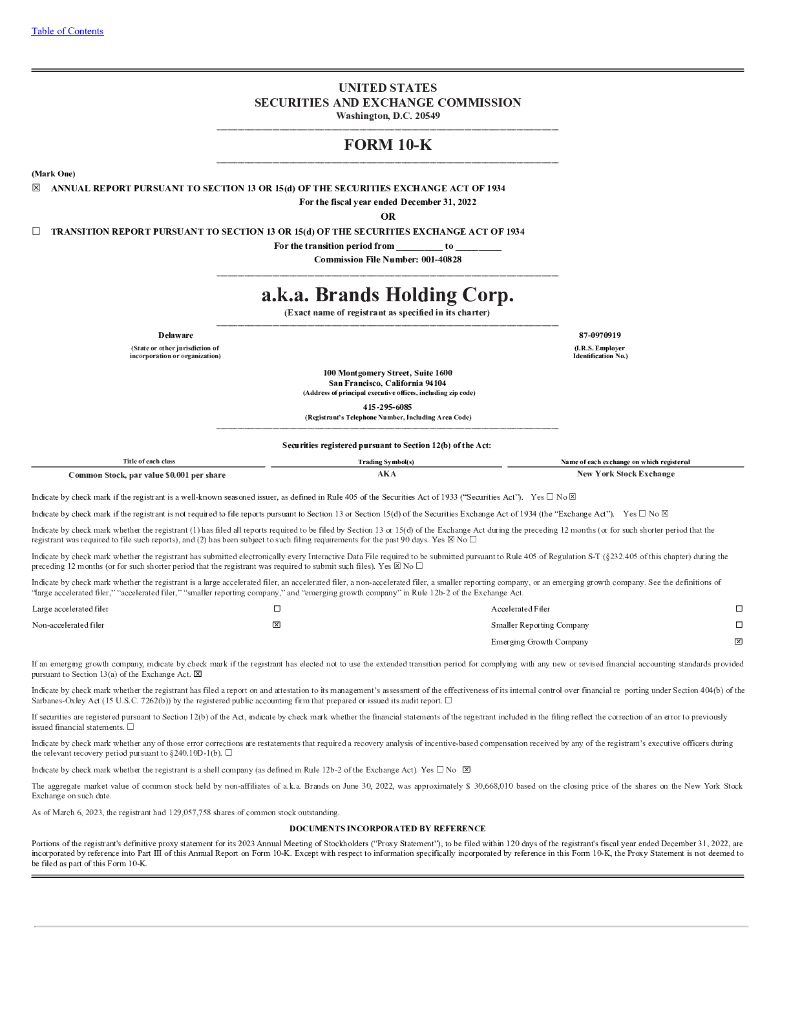 a.k.a. Brands（AKA）2022财年年度报告（英文版）