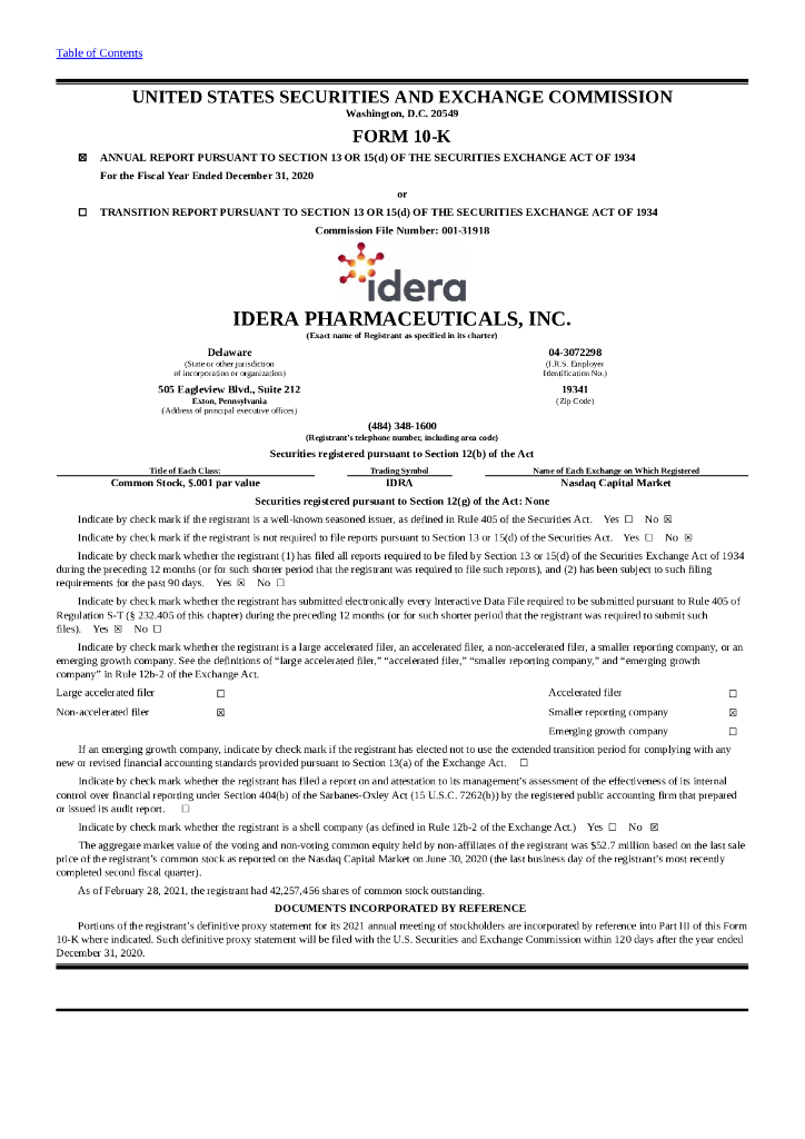 Aceragen, Inc.（ACGN）2020财年年度报告（英文版）