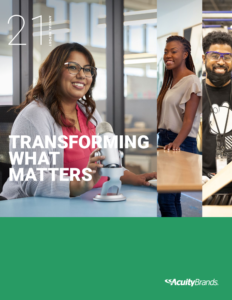 Acuity Brands, Inc.（AYI）2021财年年度报告（英文版）
