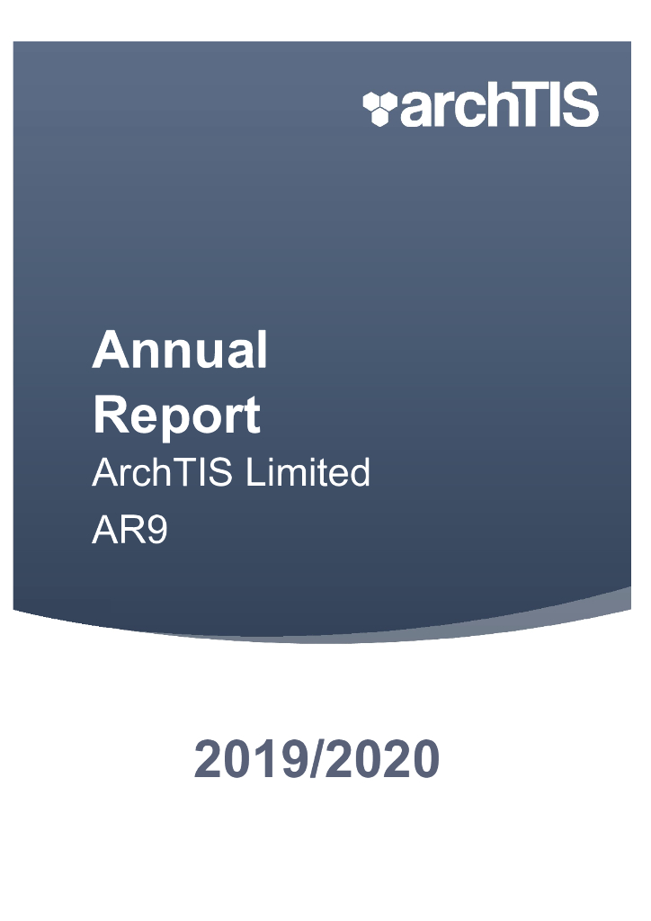 archTIS（<em>AR</em>9）2020财年年度报告（英文版） 海报